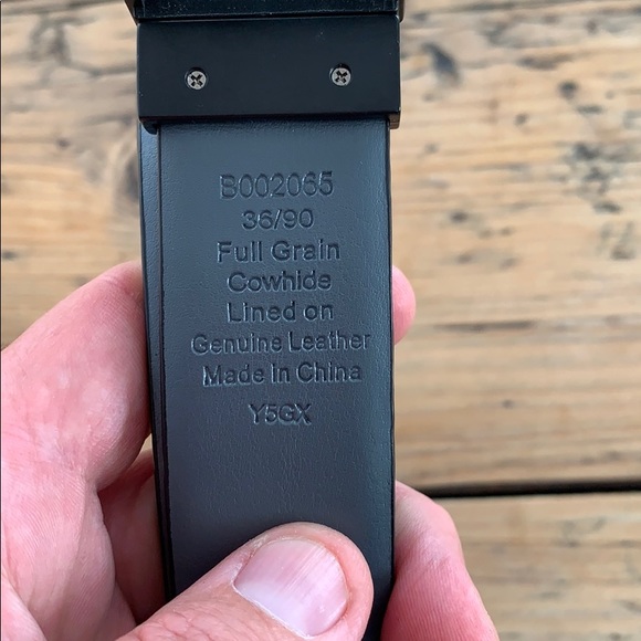 Reversible leather belt, black/grey, s 36 - Picture 3 of 4